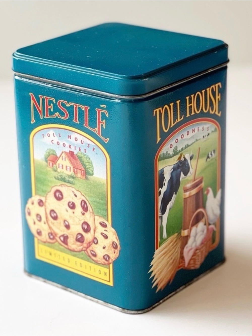 Vintage Nestlé Limited Edition Toll House Cookie Tin - Blue Collectible